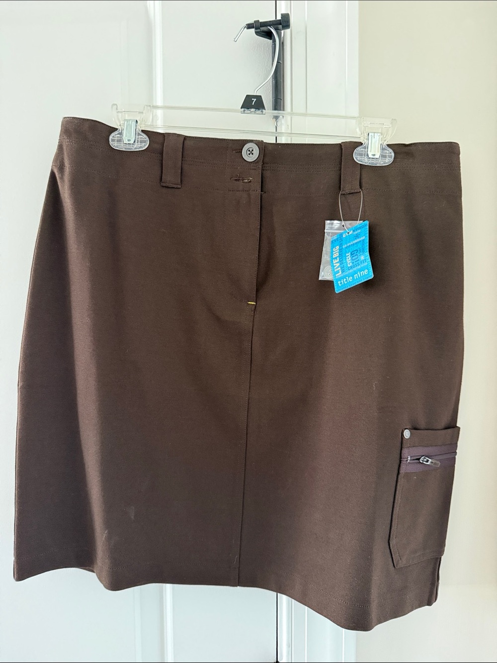 Title Nine Brown Skirt with Side Pocket and Zipper Detail